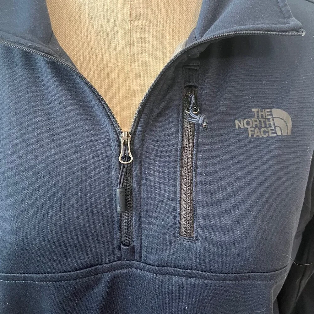 THE‎ NORTH FACE Men's Navy Blue 1/4 Zip Fleece Pullover Size Medium